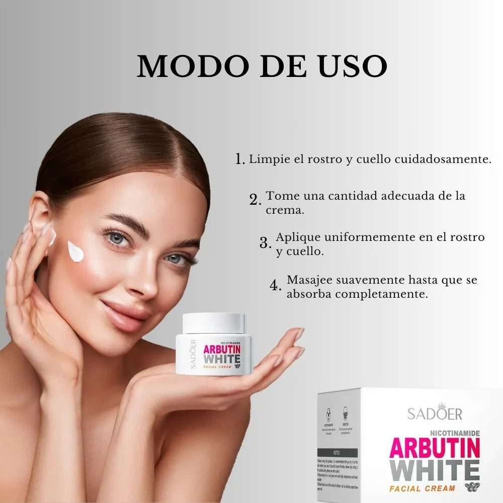 Aclara, Hidrata e Ilumina tu Rostro: Crema Facial Arbutin White: Sadoer
