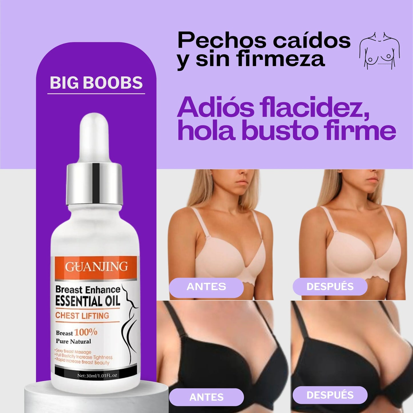 Aceite reafirmante Big Boobs – Firmeza y Belleza