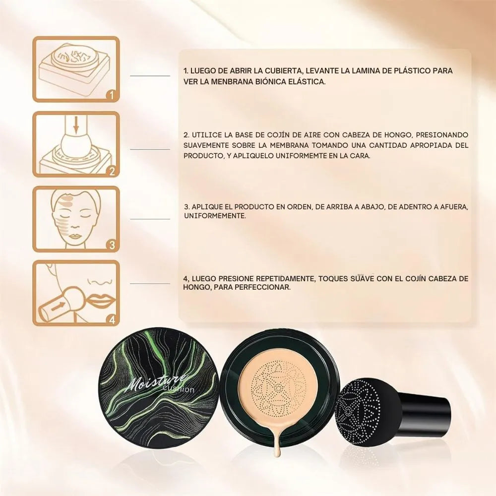 BASE MOISTURE CUSHION: Piel Perfecta al Instante